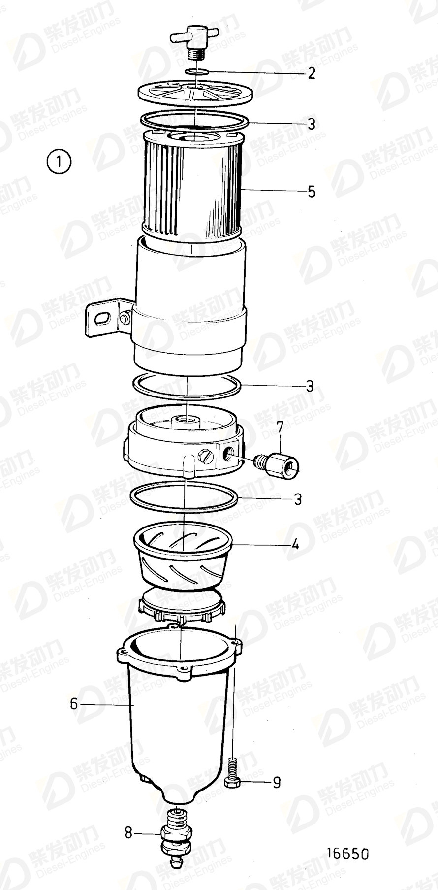 volvo penta Faucet 3825031 Drawing